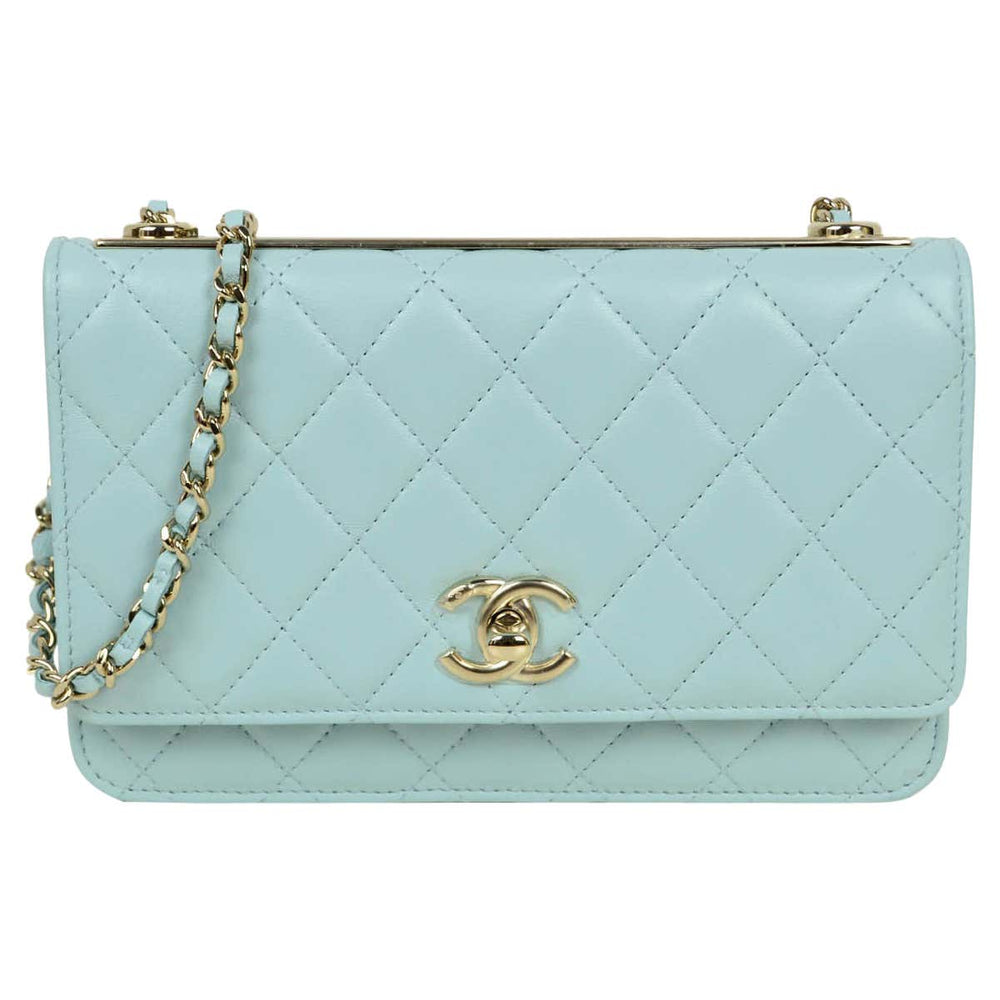 Chanel Lambskin Quilted Trendy CC Wallet On Chain WOC Light Blue Bag - Gemaee  UAE