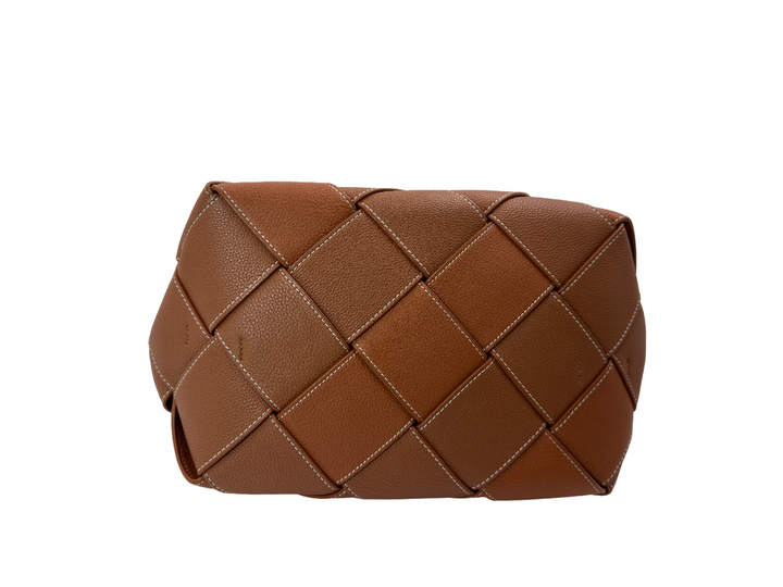 Loewe Brown Woven Leather  Basket Bag