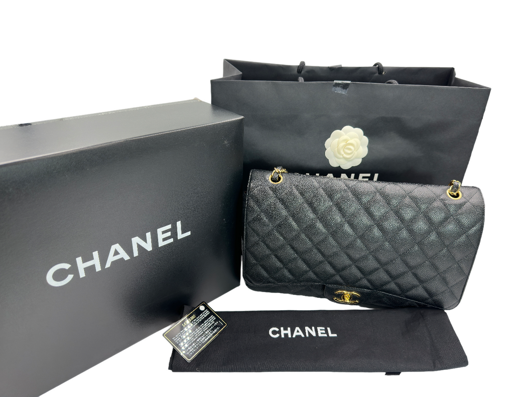 Chanel Black CC Classic Double Flap Maxi Bag