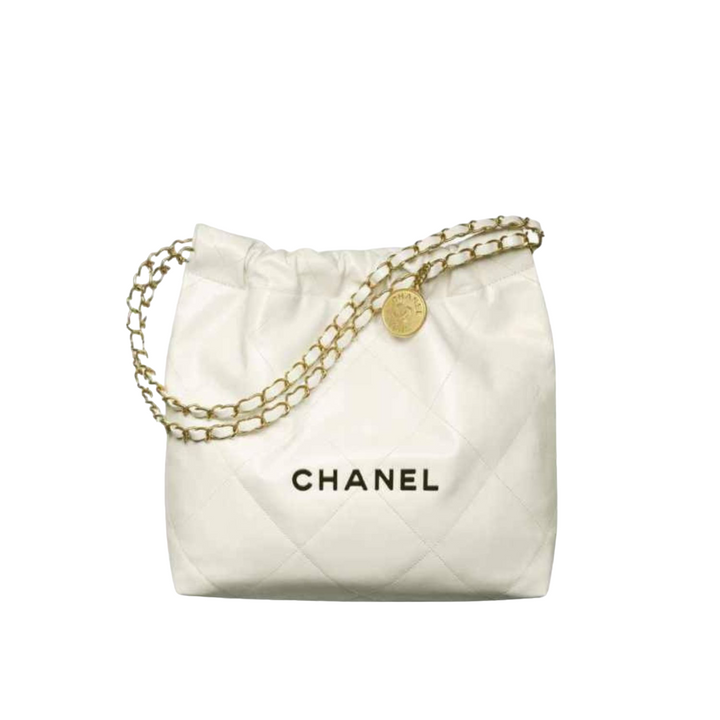 Chanel 22 Bag in White Calfskin Medium size