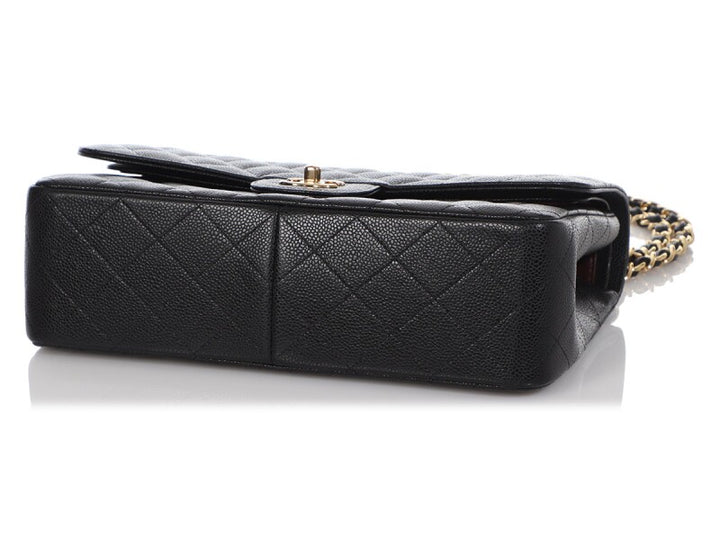 Chanel Jumbo Classic Double Flap Bag Black Caviar Gold Hardware - Gemaee  UAE