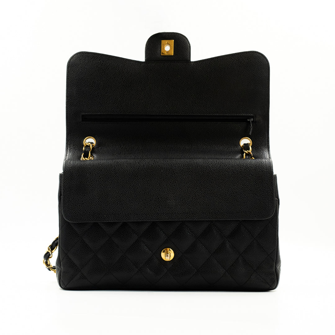 Chanel Black CC Classic Double Flap Large Bag