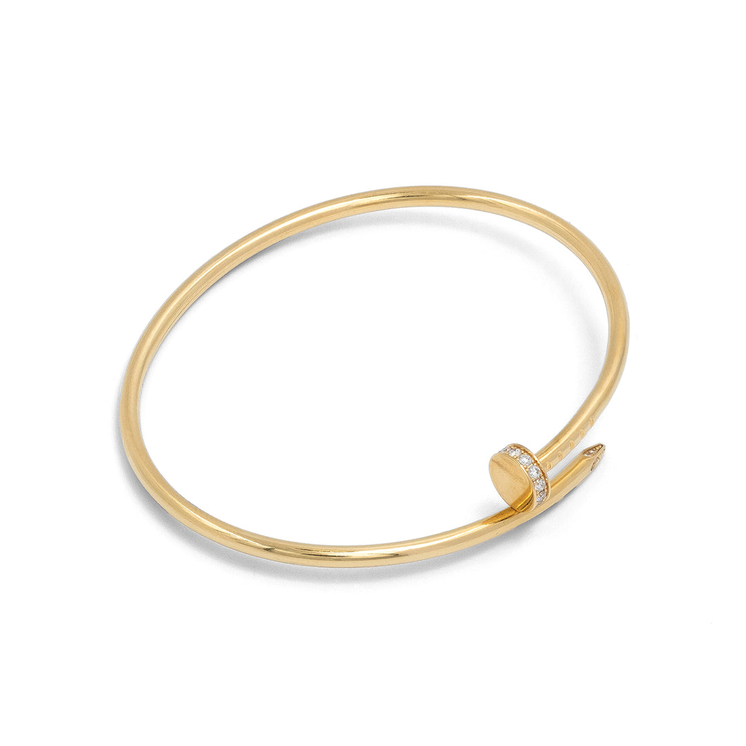 CARTIER JUSTE UN CLOU BRACELET WITH DIAMONDS YELLOW GOLD THIN