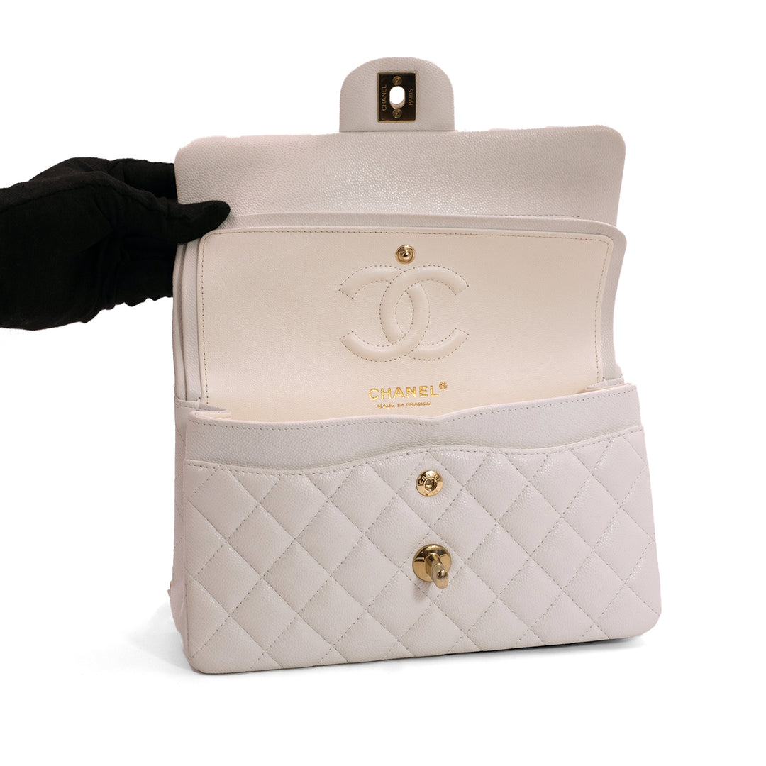 Chanel White Caviar Small Bag