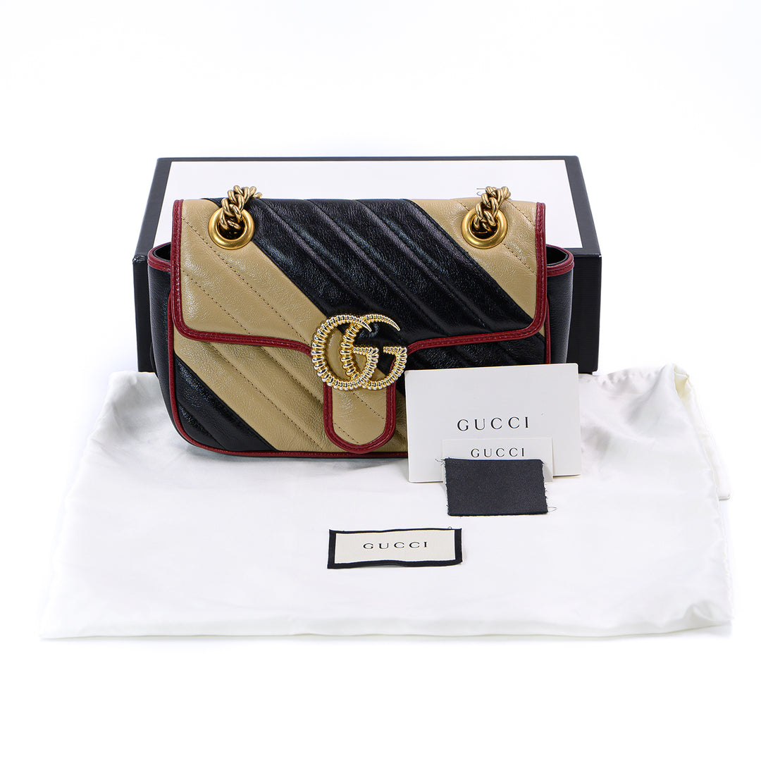 GUCCI GG Marmont Tricolor Shoulder Bag