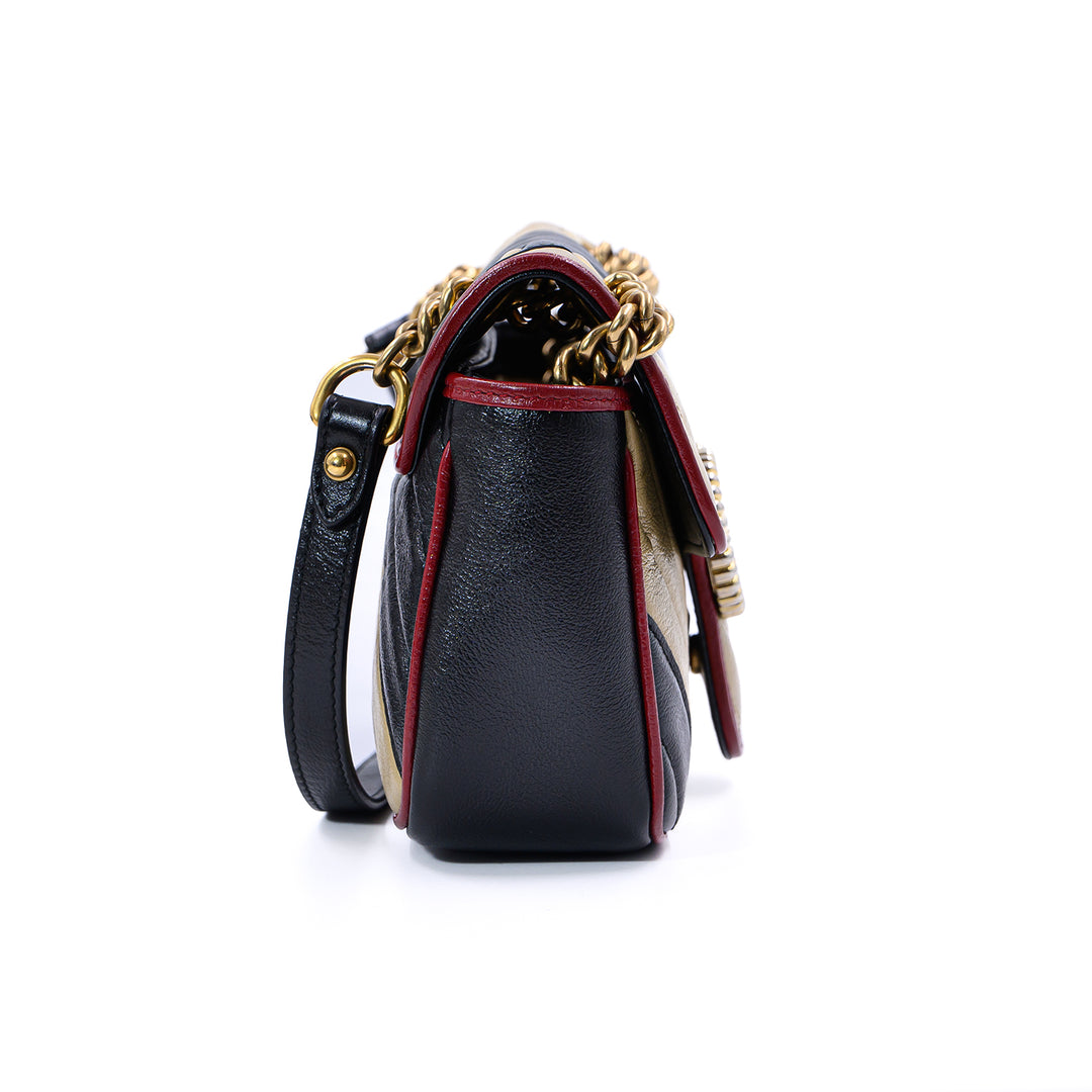 GUCCI GG Marmont Tricolor Shoulder Bag