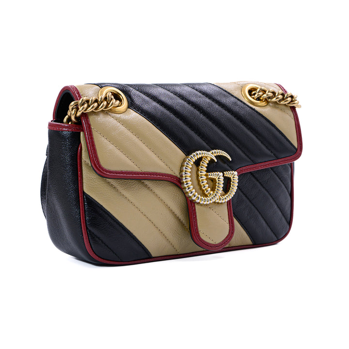 GUCCI GG Marmont Tricolor Shoulder Bag