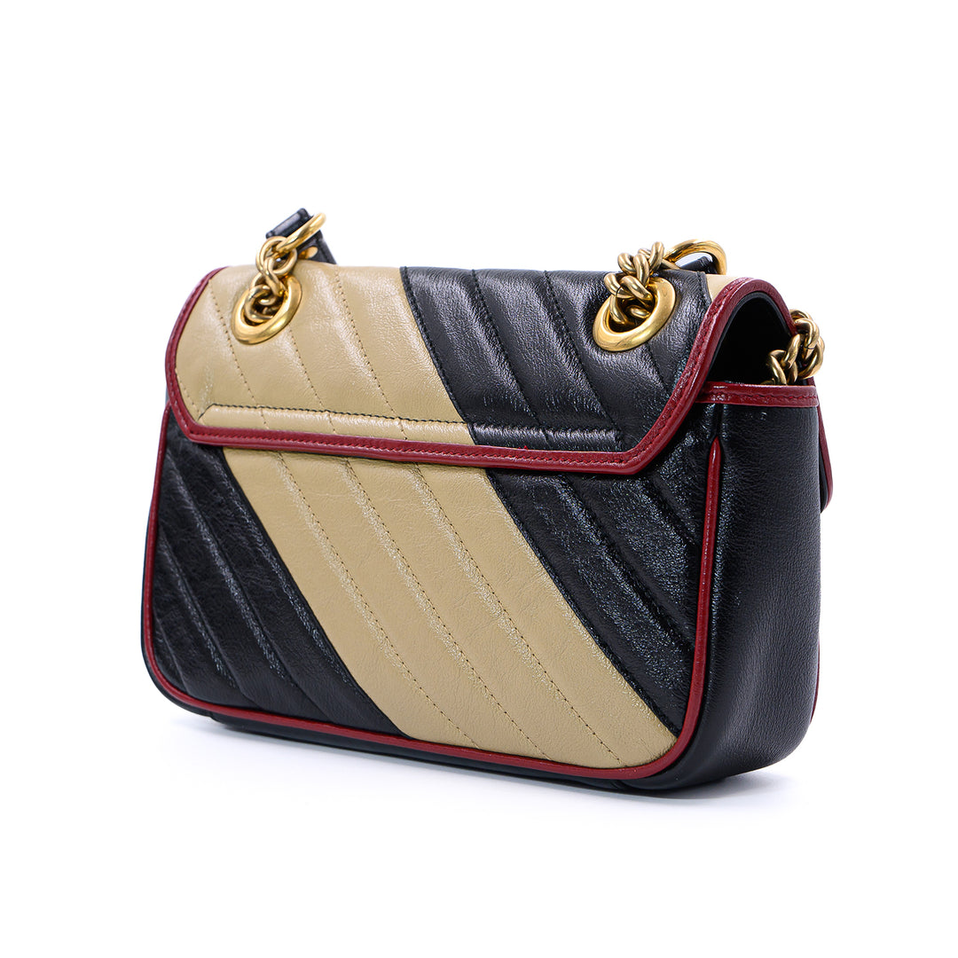 GUCCI GG Marmont Tricolor Shoulder Bag