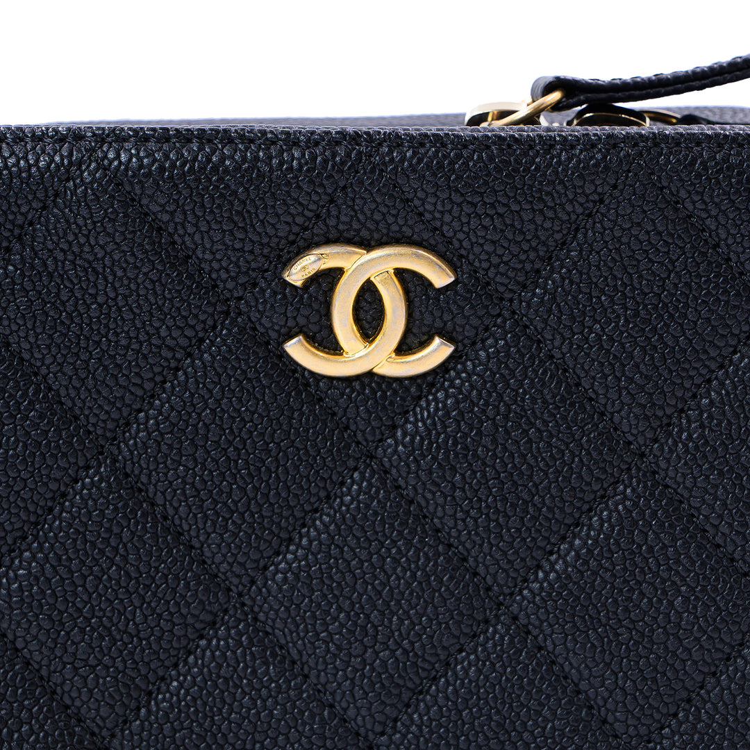 Chanel Black Quilted Caviar Leather chic Affinity Belt Bag