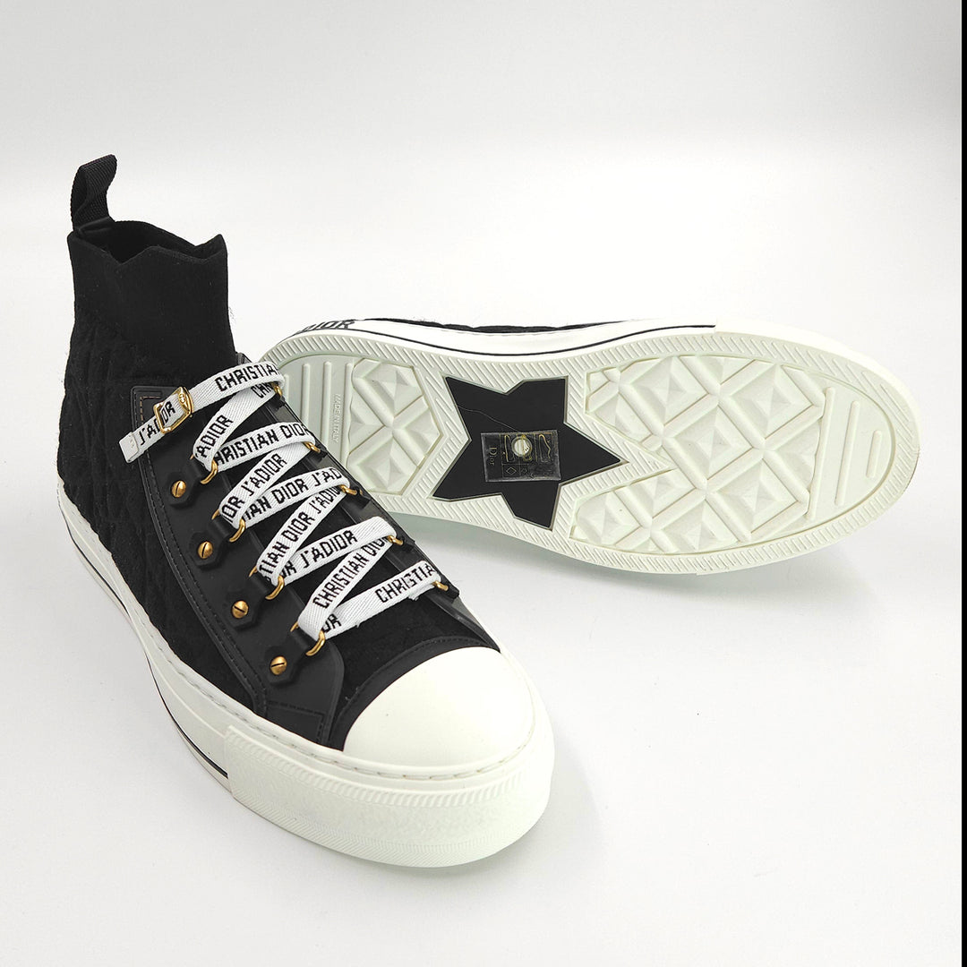 Dior Black/White Technical Knit and Leather Walk'n'Dior Sneakers