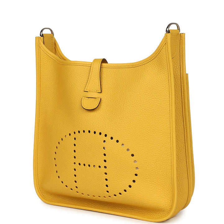 Hermès  Evelyne Yellow 29 Clemence Palladium Hardware