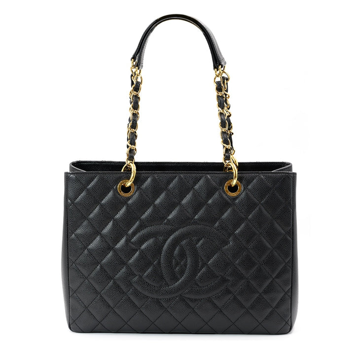 Chanel Black Quilted Caviar Leather Grand GST Shopper Tote