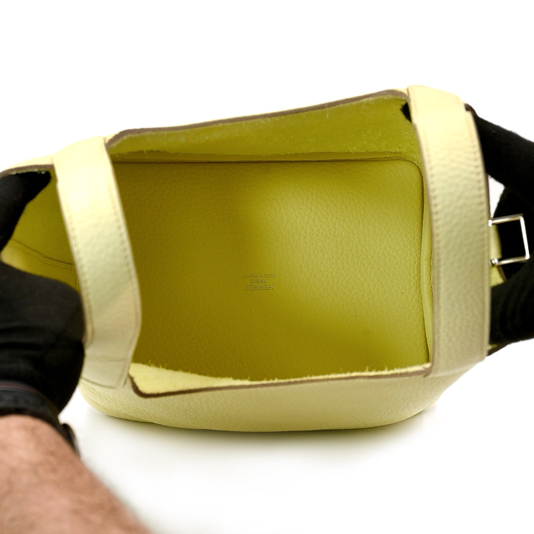 Hermès PICOTIN 18 MILLE JAUNE MILTON Clemence Leather with Palladium Hardware