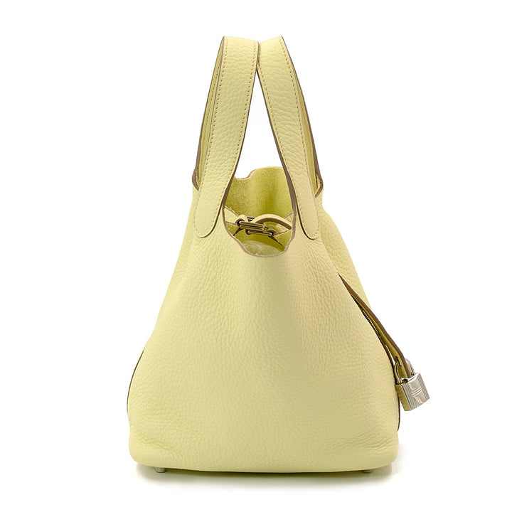 Hermès PICOTIN 18 MILLE JAUNE MILTON Clemence Leather with Palladium Hardware