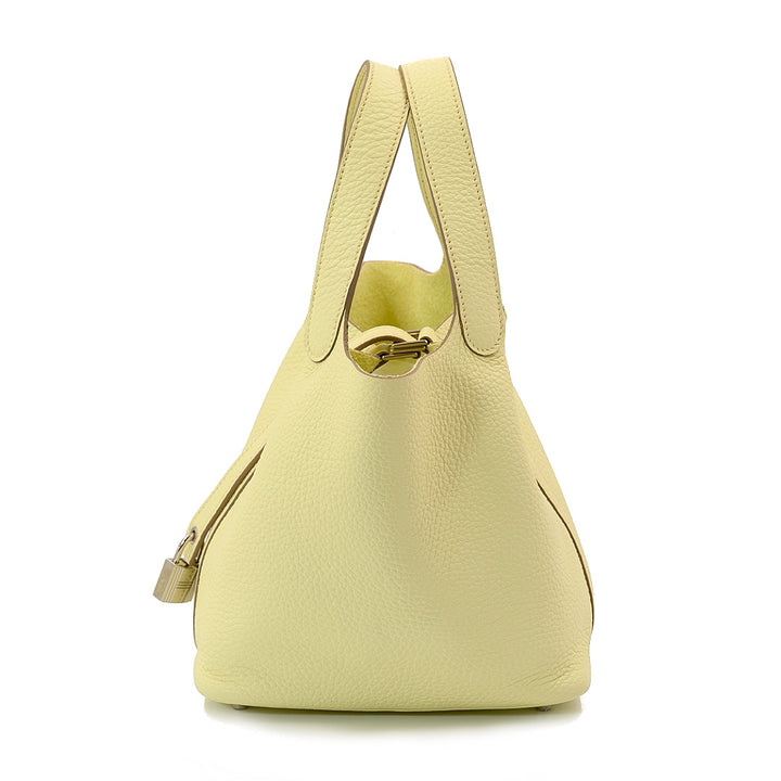 Hermès PICOTIN 18 MILLE JAUNE MILTON Clemence Leather with Palladium Hardware