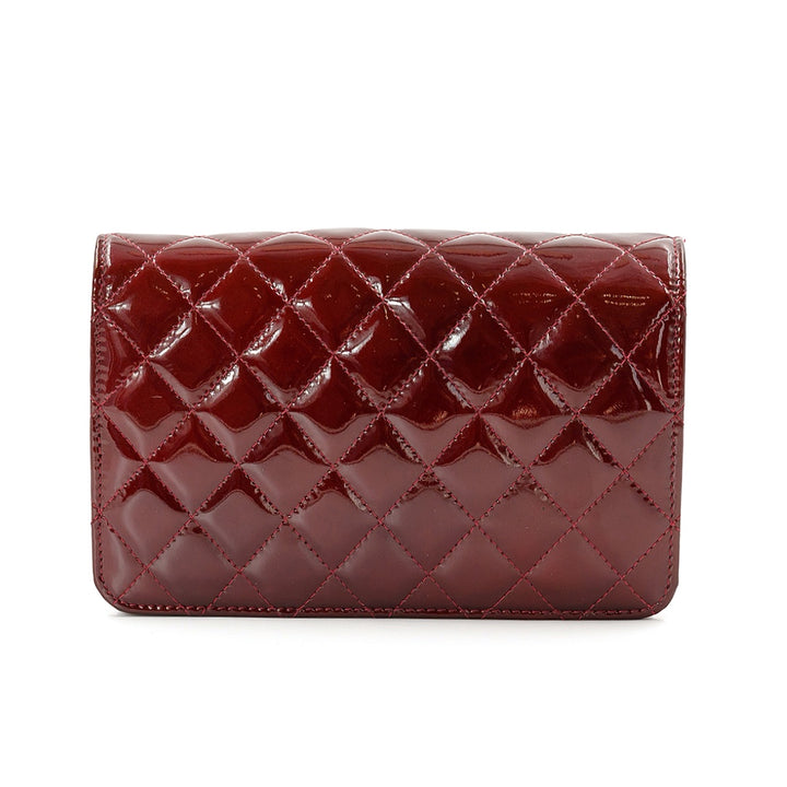 Chanel Red Quilted Patent Leather Brilliant WOC Clutch Bag