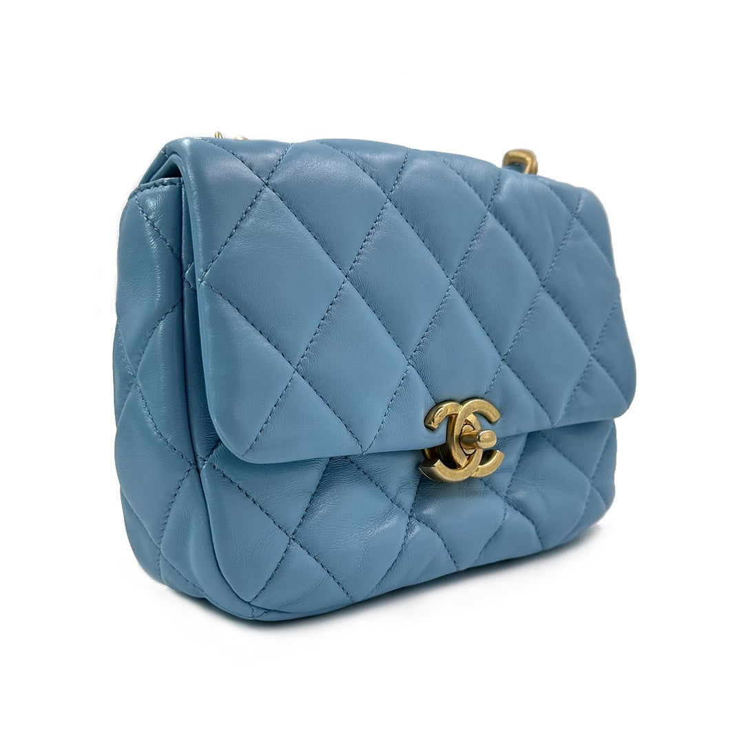 Chanel Blue Leather Candy Chain Flap Bag