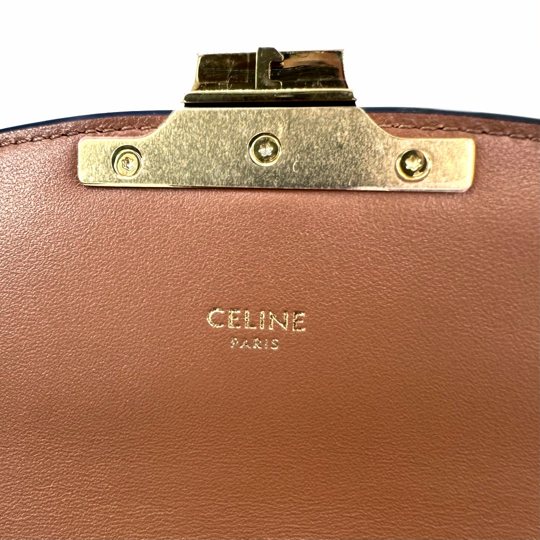 Céline Teen Triomphe Bag In Triomphe Canvas and Calfskin