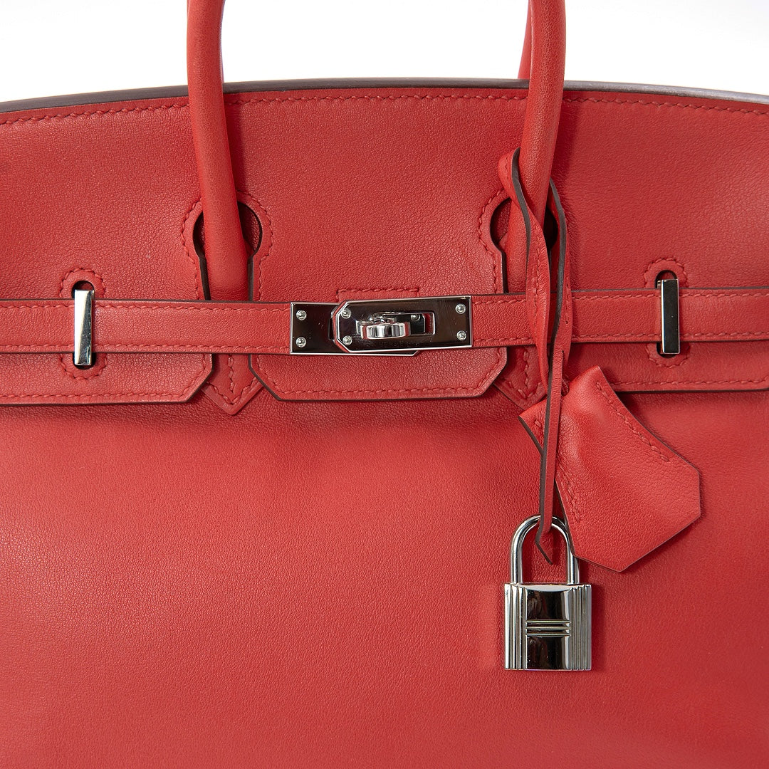 Hermès Birkin 25 Red Swift Palladium Hardware Bag