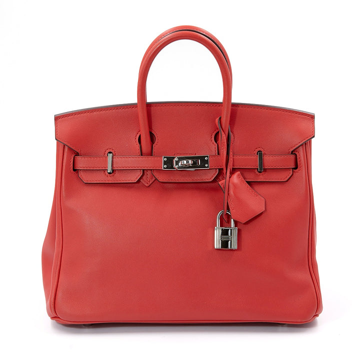 Hermès Birkin 25 Red Swift Palladium Hardware Bag