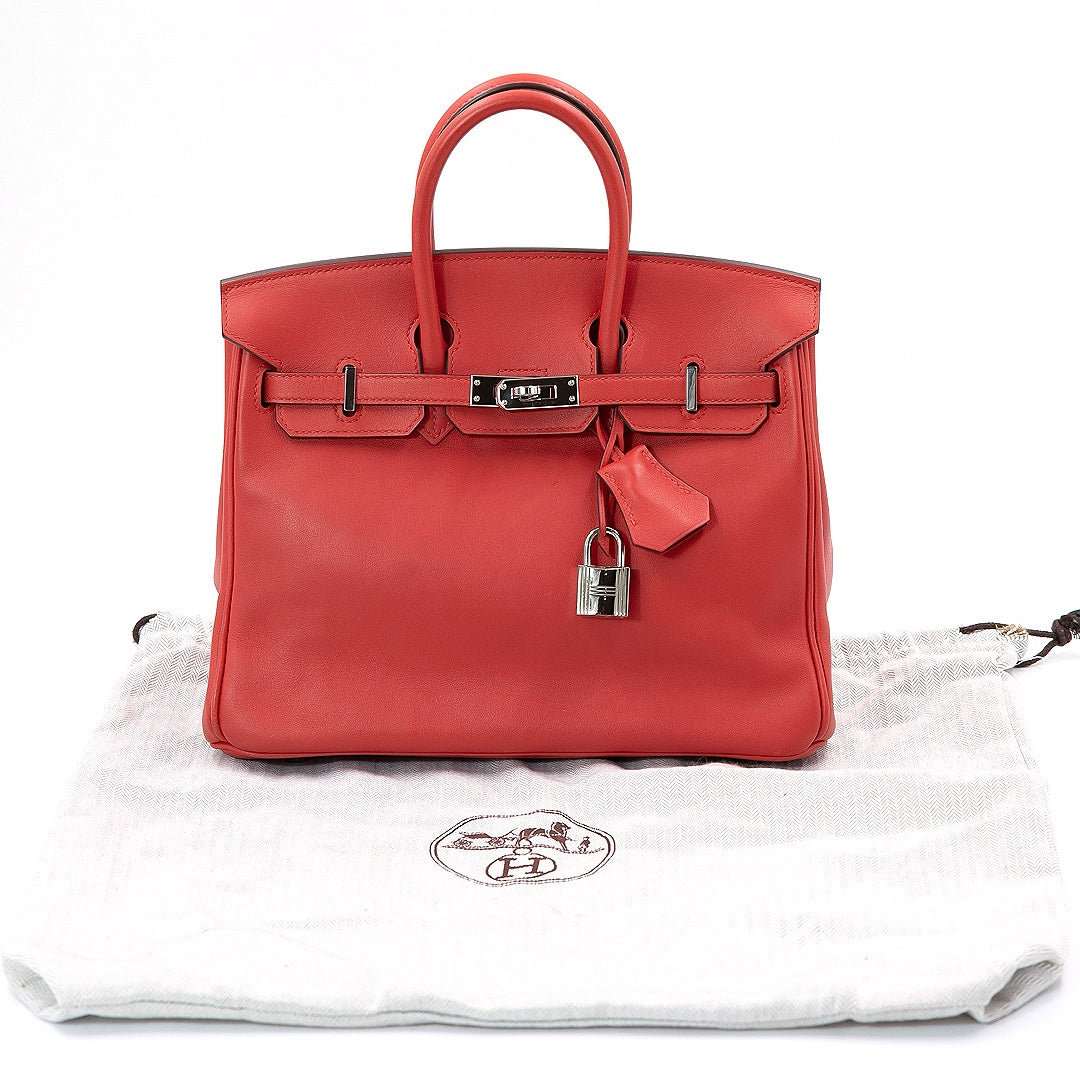 Hermès Birkin 25 Red Swift Palladium Hardware Bag