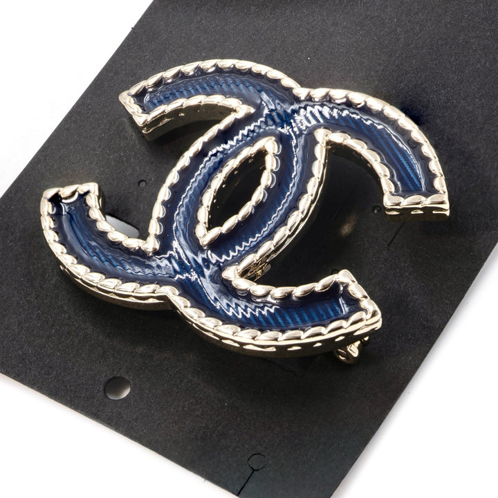 Chanel Navy Blue Brooch