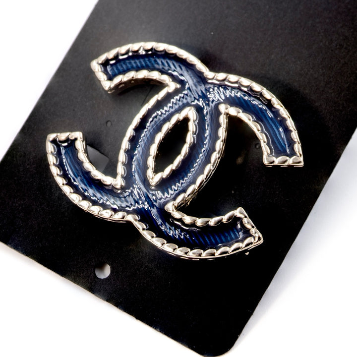 Chanel Navy Blue Brooch