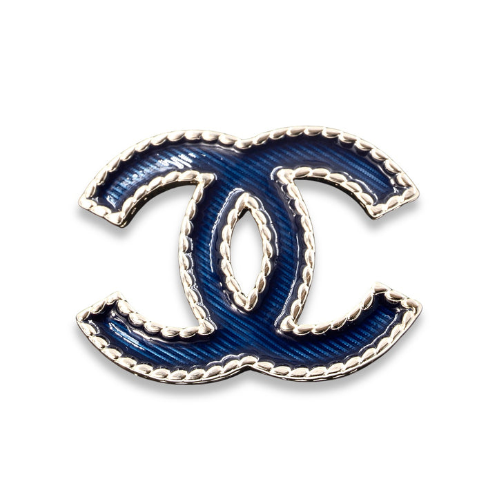 Chanel Navy Blue Brooch