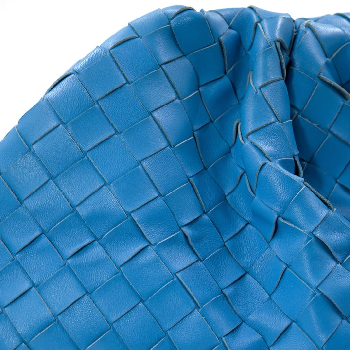 Bottega Veneta Blue Intrecciato Leather Pouch Clutch