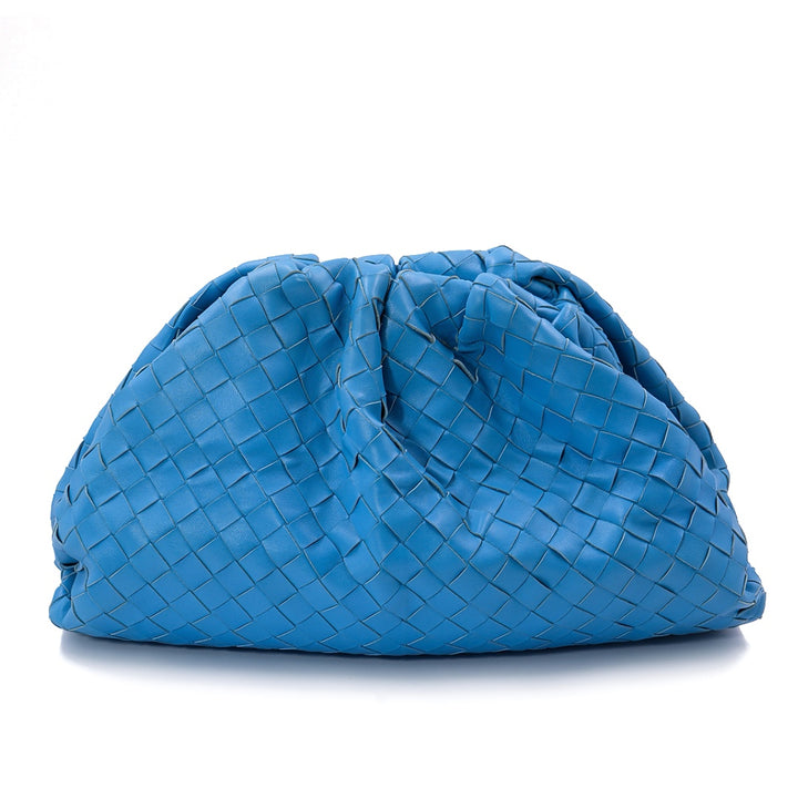 Bottega Veneta Blue Intrecciato Leather Pouch Clutch