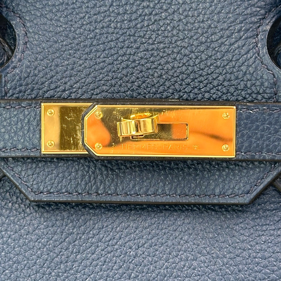 Hermès Birkin 30 bleu de prusse Togo Leather Gold Hardware Bag