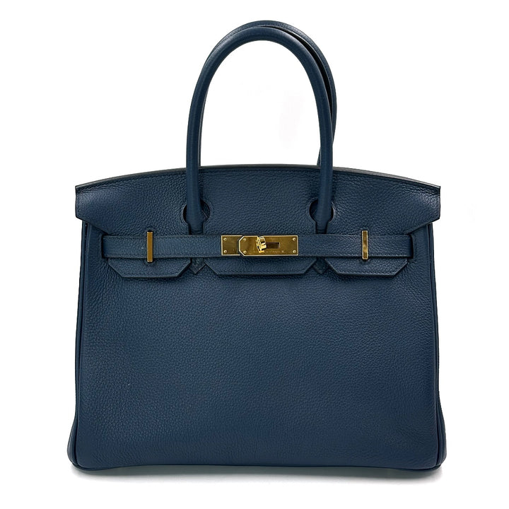 Hermès Birkin 30 bleu de prusse Togo Leather Gold Hardware Bag