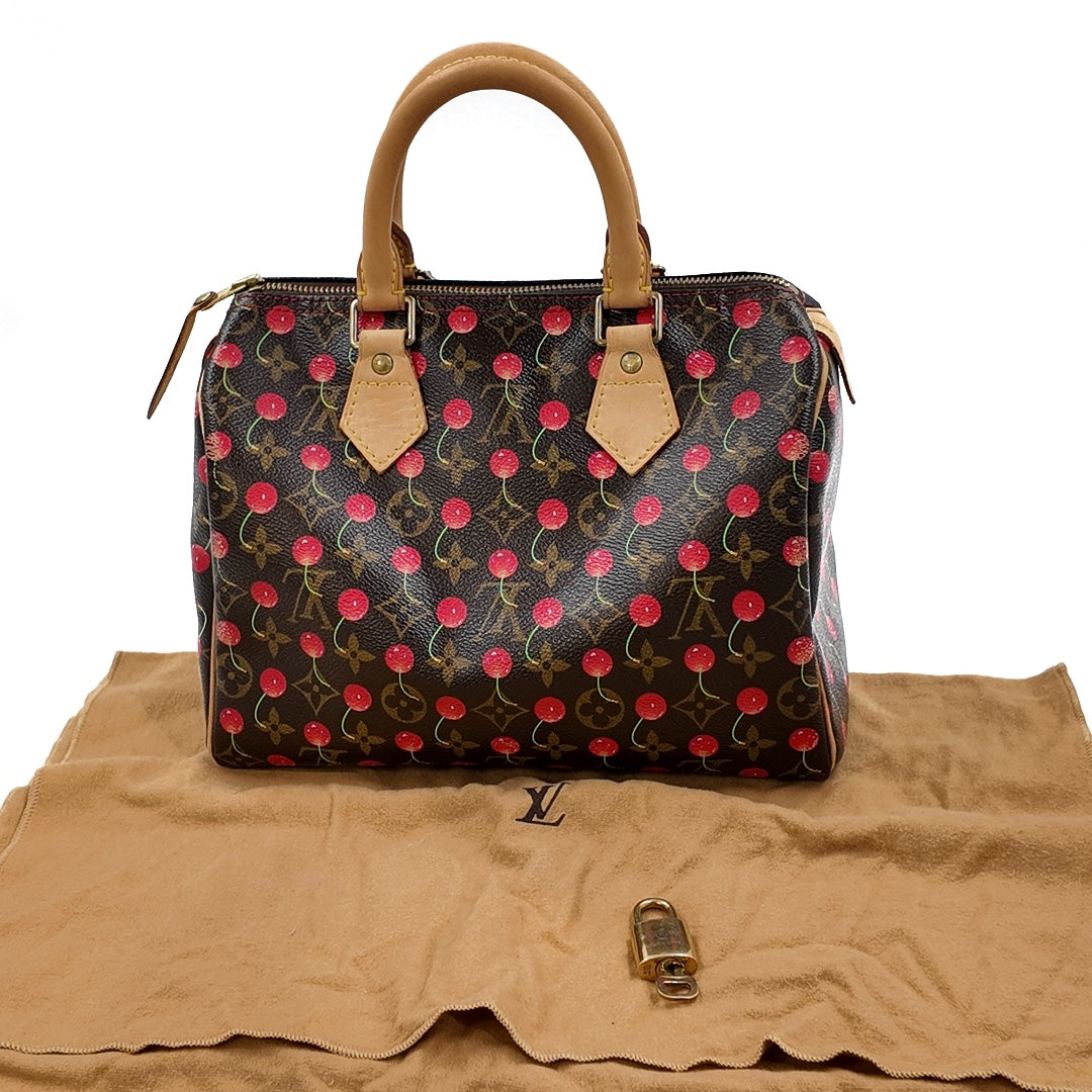 Louis Vuitton Cherry Speedy 25 Handbag