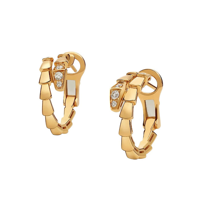 Bulgari serpenti viper Earrings in Yellow Gold with Diamonds