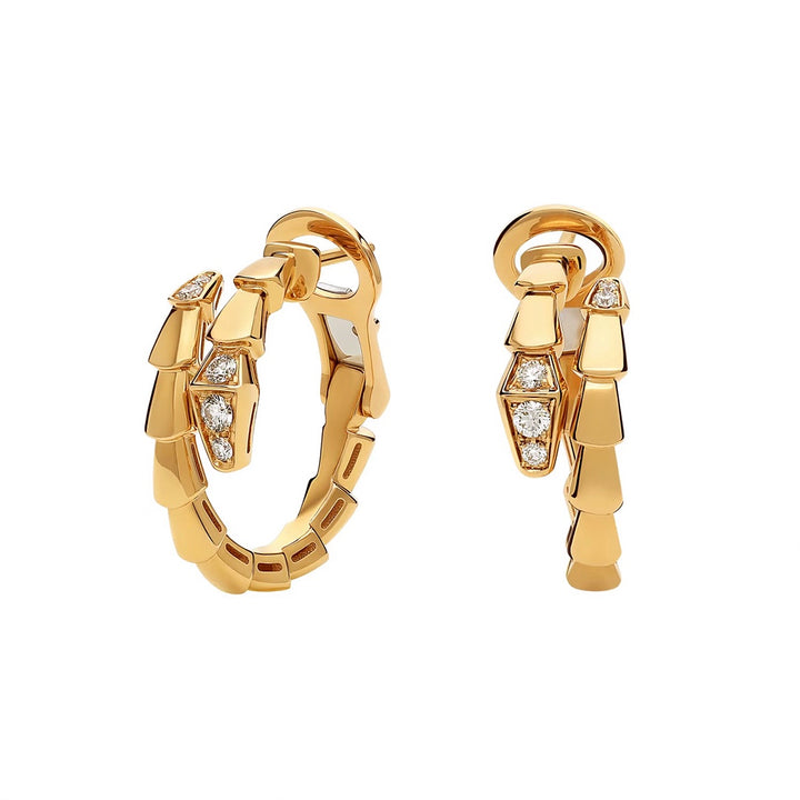 Bulgari serpenti viper Earrings in Yellow Gold with Diamonds