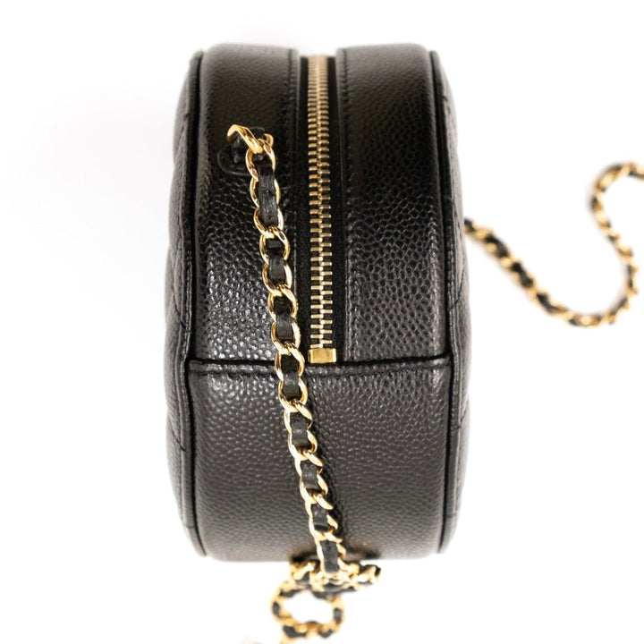 Chanel Black Caviar Round Shoulder Bag