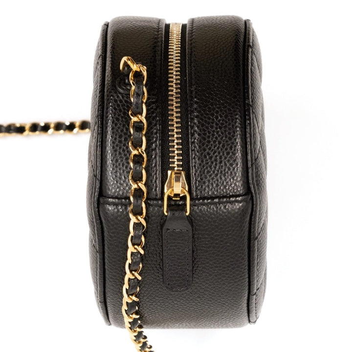 Chanel Black Caviar Round Shoulder Bag