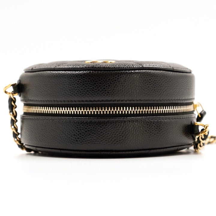 Chanel Black Caviar Round Shoulder Bag