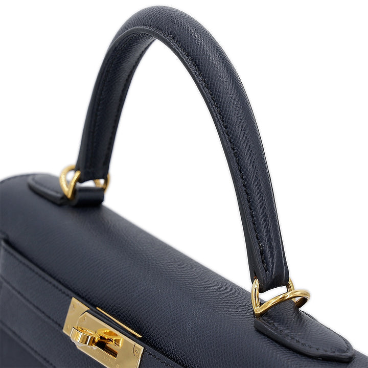 Hermès Blue Indigo Epsom Sellier Kelly 28 Gold Hardware