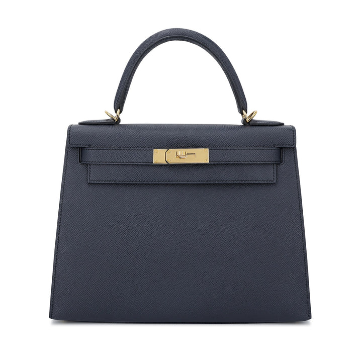 Hermès Blue Indigo Epsom Sellier Kelly 28 Gold Hardware