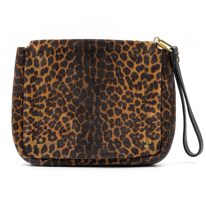 Jerome Dreyfuss Clap L leopard-print clutch bag