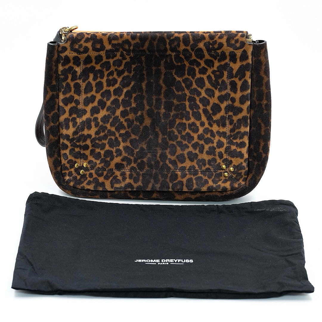 Jerome Dreyfuss Clap L leopard-print clutch bag