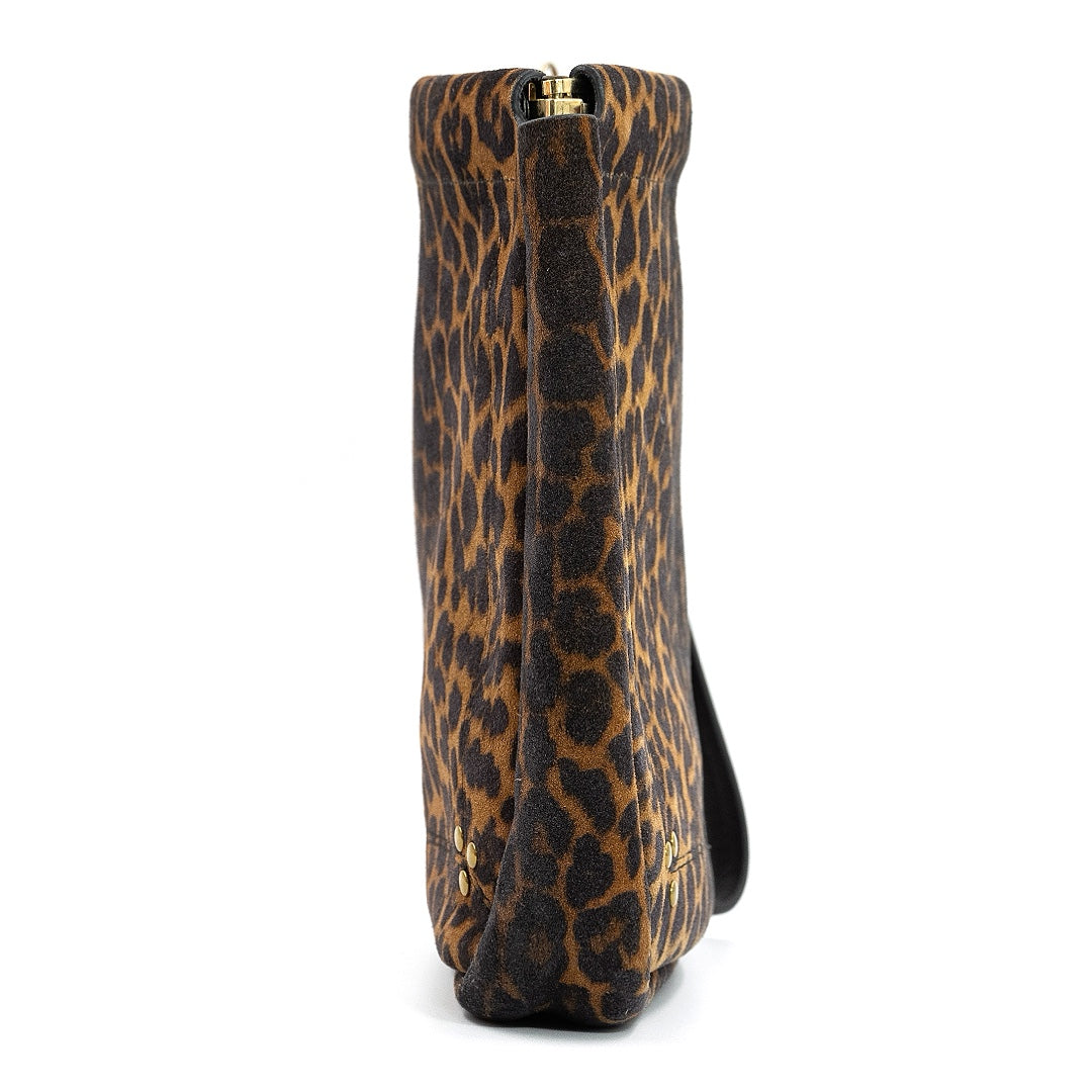 Jerome Dreyfuss Clap L leopard-print clutch bag