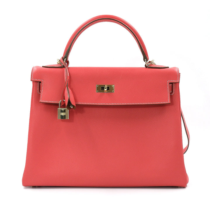 Hermès Rose Jaipur Epsom Leather Kelly 32 Bag