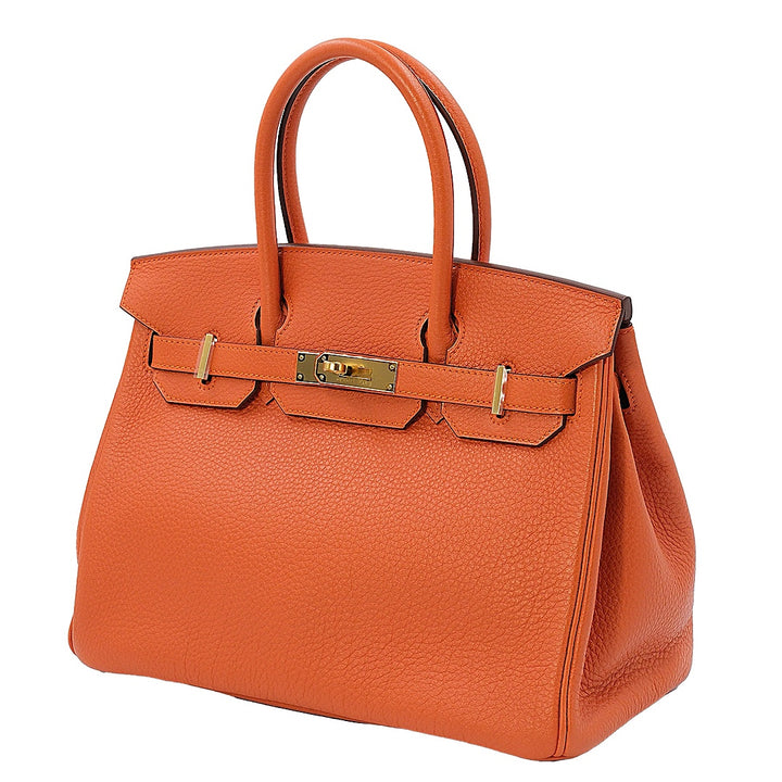 Hermès Orange Togo Leather Gold Hardware Birkin 30 Bag