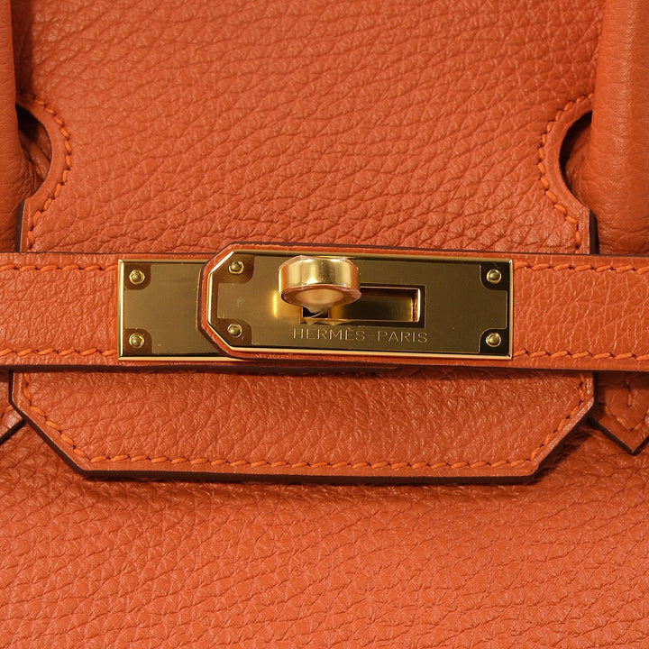 Hermès Orange Togo Leather Gold Hardware Birkin 30 Bag