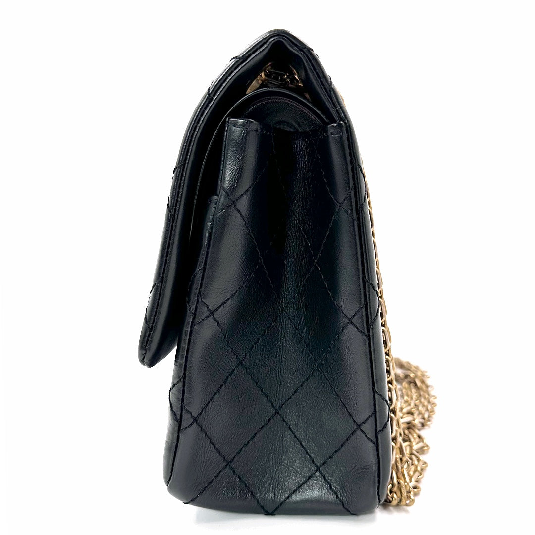 Chanel 2011 2.55 Reissue Black Calfskin Leather shoulder bag