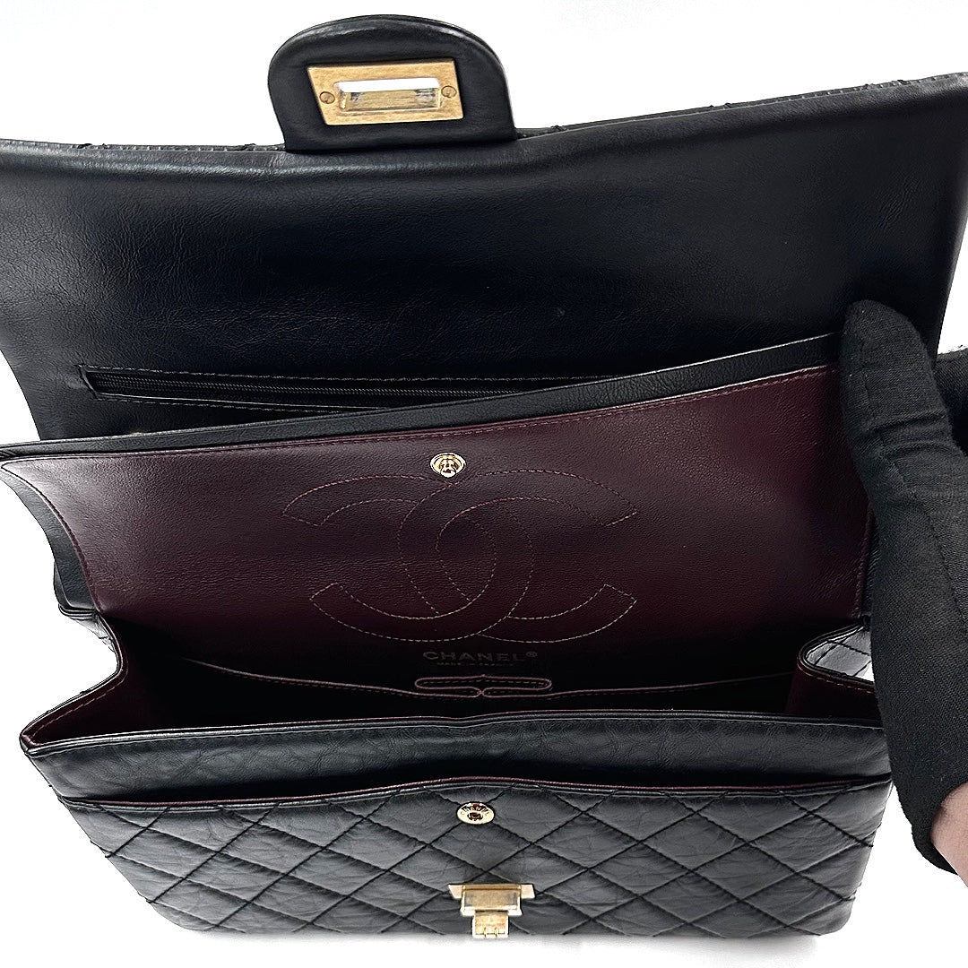 Chanel 2011 2.55 Reissue Black Calfskin Leather shoulder bag