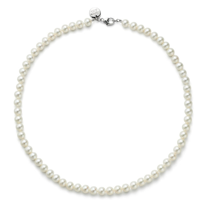 TIFFANY & CO Pearl Necklace with a Silver Clasp, 6-7 mm