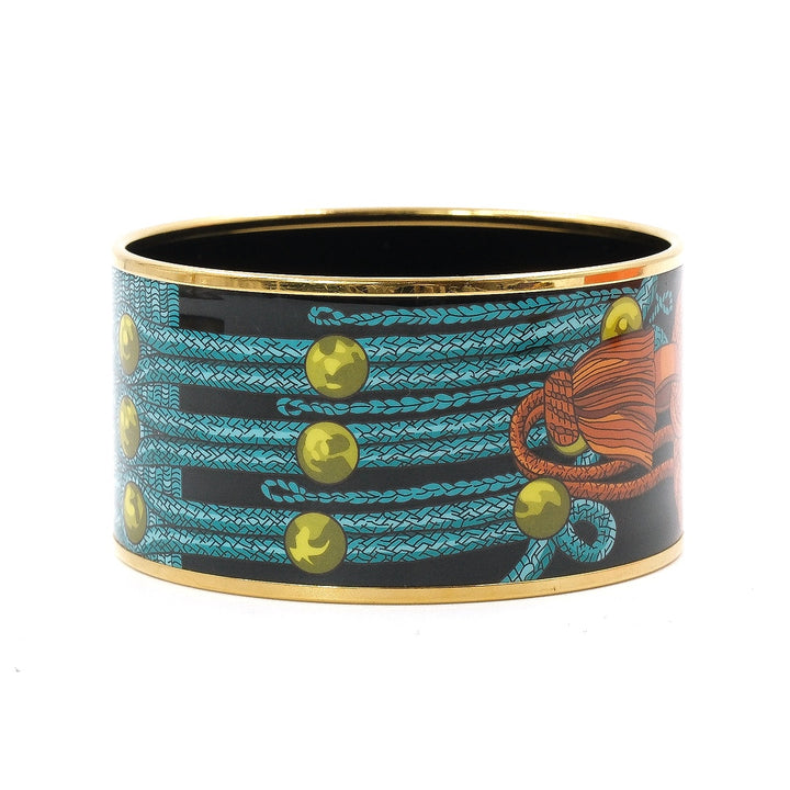 Hermès Multicolor Printed enamel Bangle Bracelet